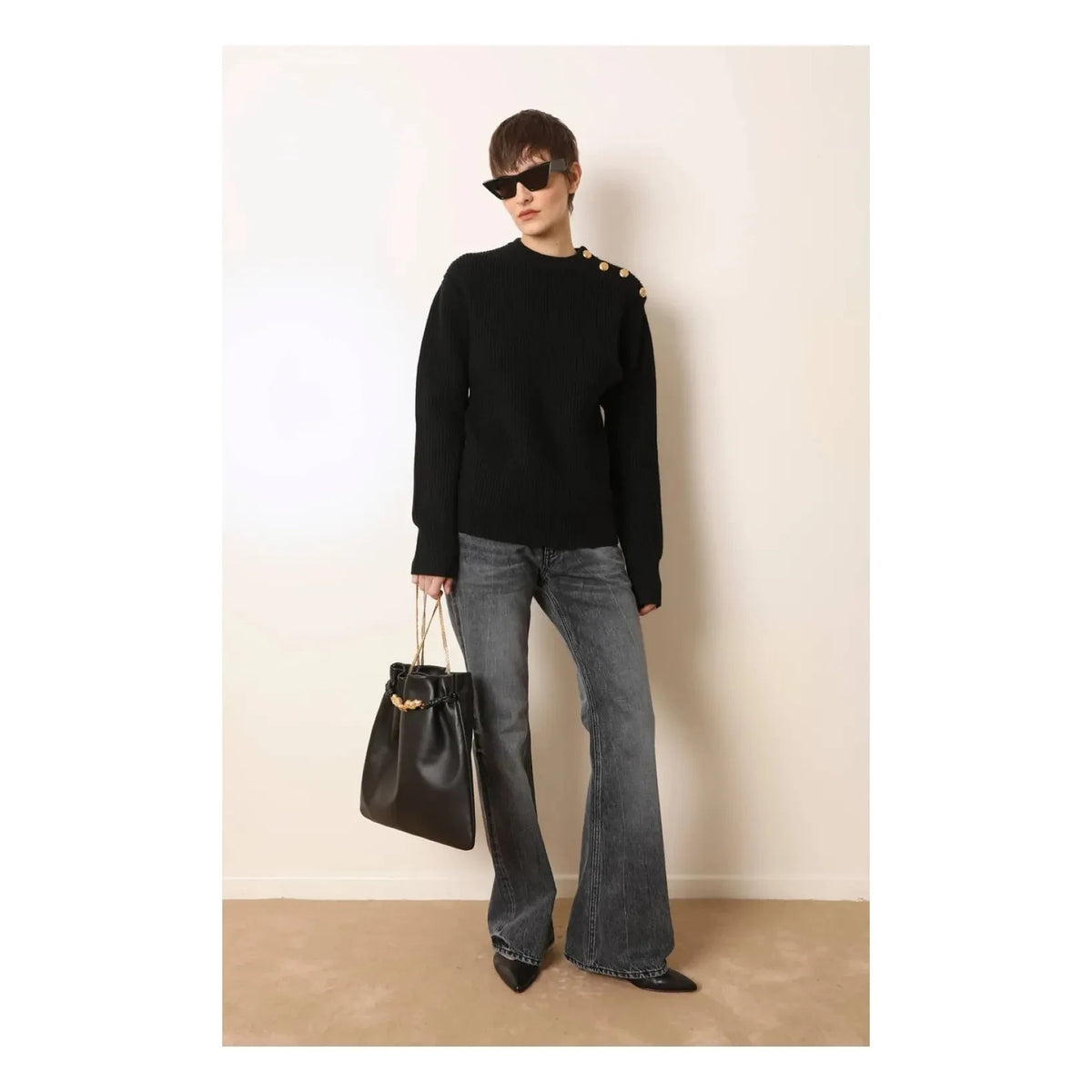 Laurence Bras - Jersey de lana bobinada | Negro