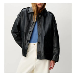 Sessùn - Chaqueta de cuero Harriboyd | Negro