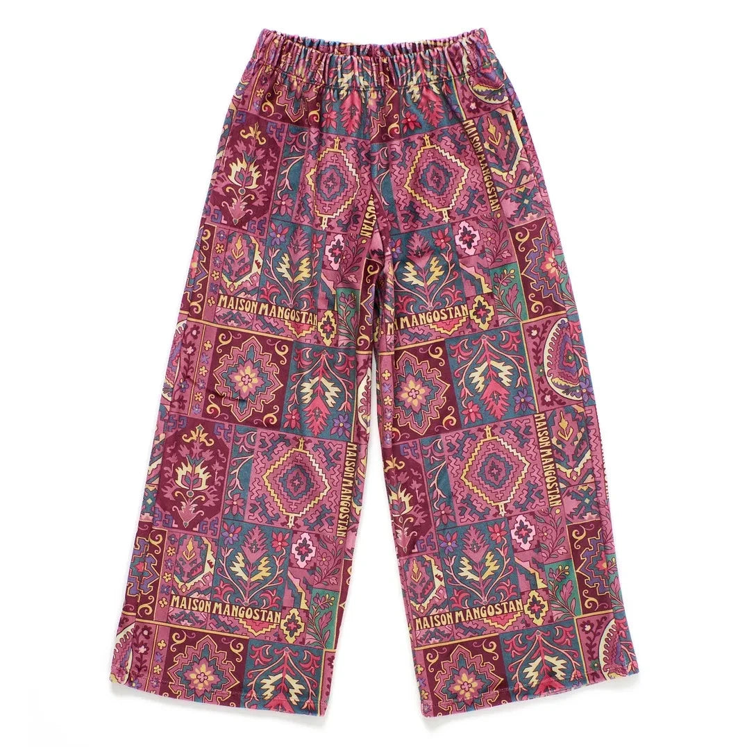 Maison Mangostan - Pantalones patchwork de terciopelo | Burdeos