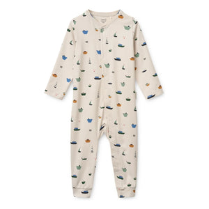 Liewood - Pijama Birk Bateaux Algodón Orgánico | Beige