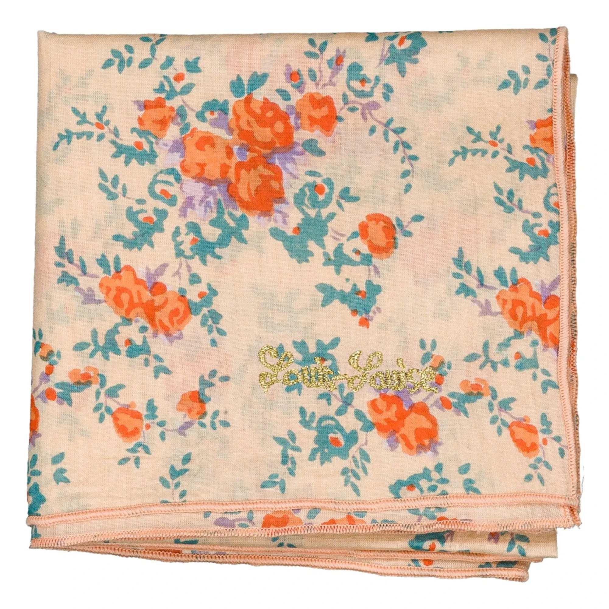 Louis Louise - Pañuelo estampado beige y rosa