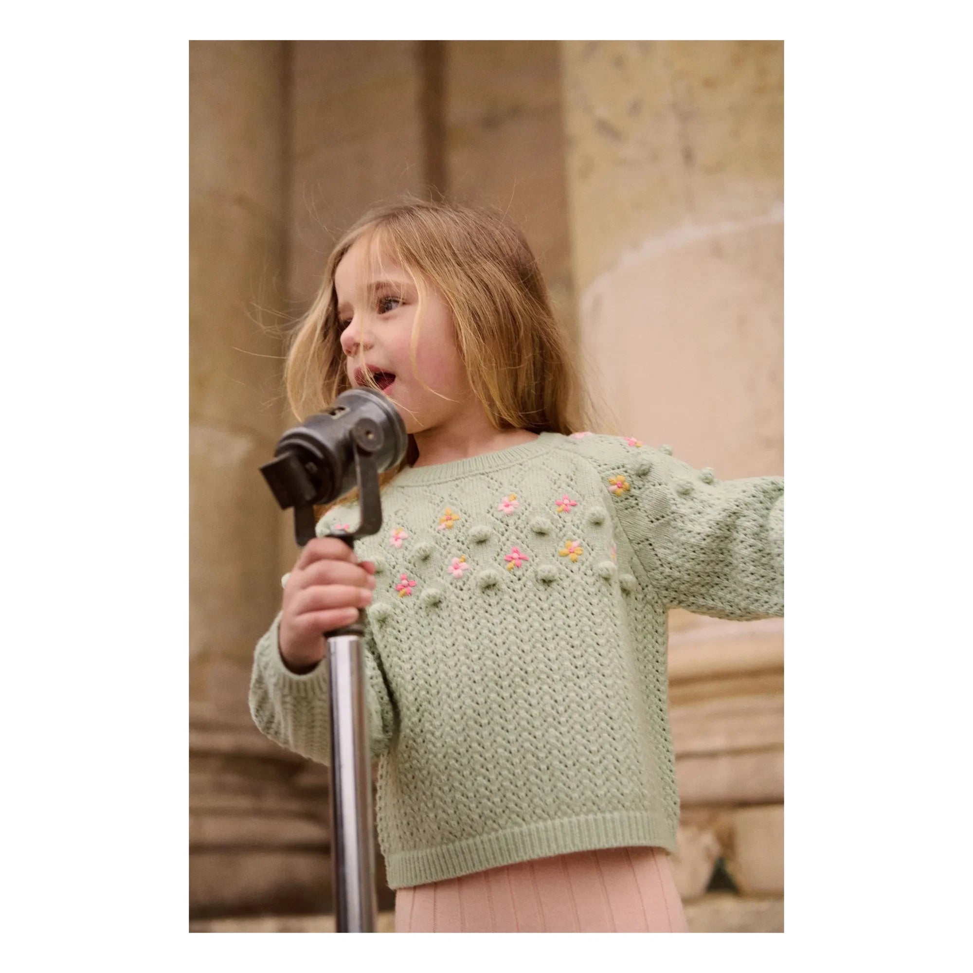 Louise Misha - Vakita Jersey de Lana | Verde Almendra