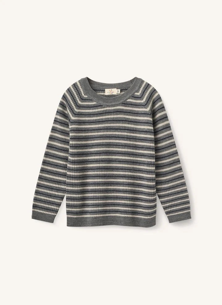 Copenhagen Colors - Jersey clásico de lana merino a rayas | Gris
