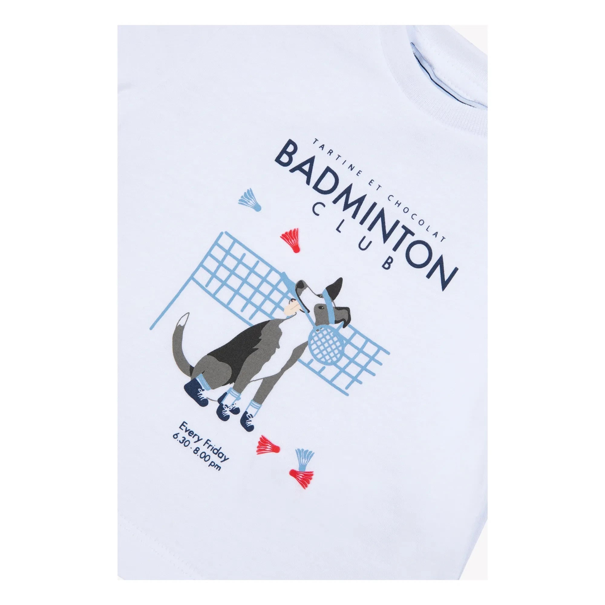 Tartine et Chocolat - Camiseta de perro Badminton Club | Blanco