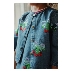 Konges Sløjd - Chaqueta vaquera de lentejuelas Magot de algodón orgánico | Azul