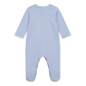Petit Bateau - Pyjamas Dors Bien Çizgili Milleraies Organik Pamuk | Mavi