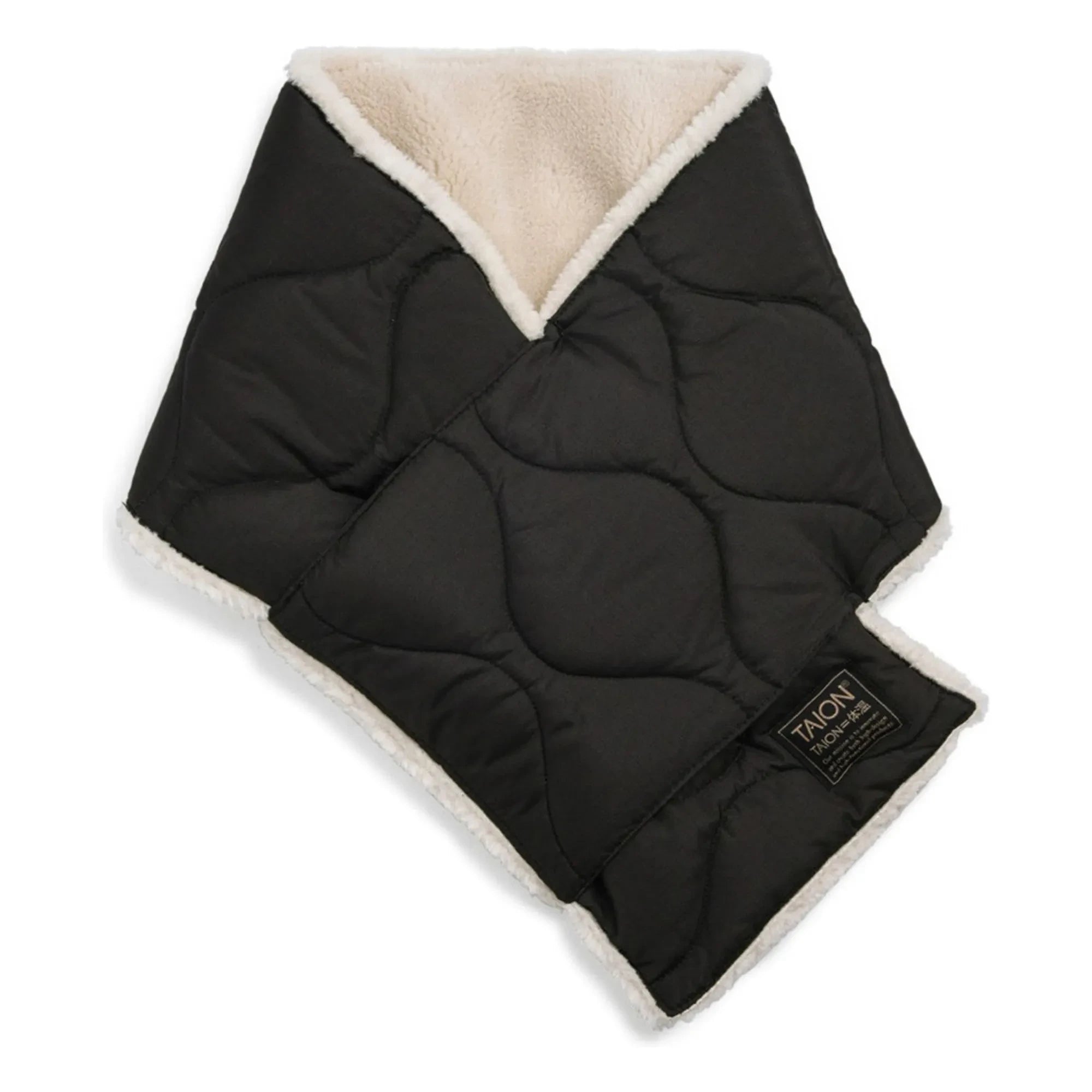 Taion - Bufanda militar de plumón reversible | Negro/Blanco