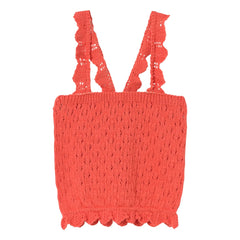 Cozmo - Top de tirantes Lily Pointelle Fibras recicladas | Rojo