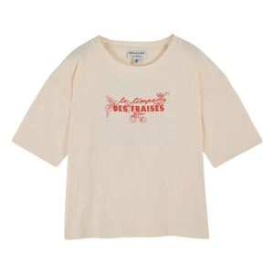 Emile et Ida - Camiseta de algodón orgánico Le Temps Des Fraises | Crema