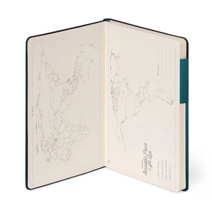 Legami - Cuaderno con Páginas Blancas y Funda Suave Monocromática - Teal Profundo - Mi Cuaderno