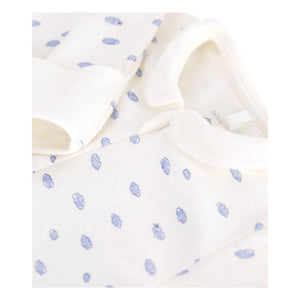 Petit Bateau - Pijama Dors Bien de algodón orgánico con cremallera Nubes | Blanco