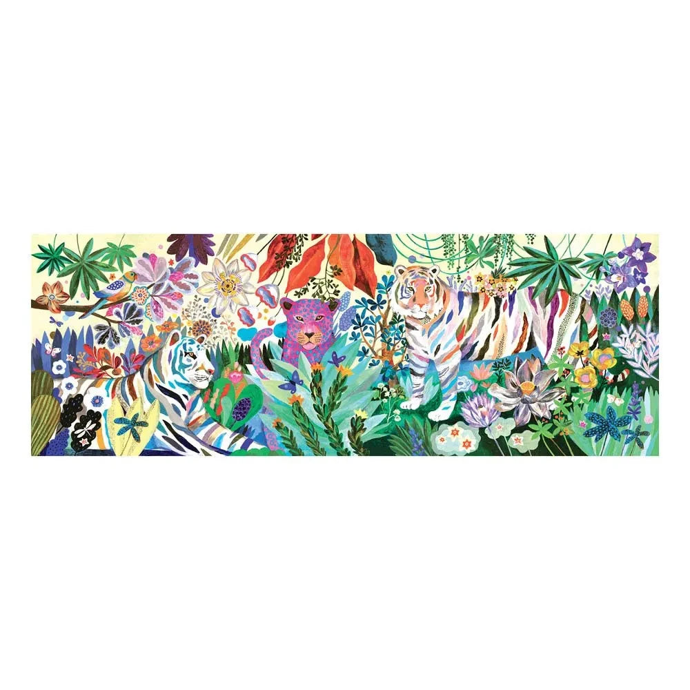 Djeco - Puzle de Tigres Arcoíris Gigante - 1000 Piezas