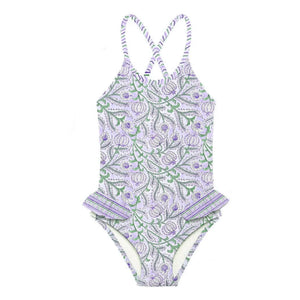 Lison Paris - 1 Bañador de Fibra Reciclada con Diseño de Amapola | Lila