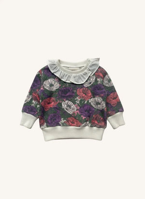 Studio Bohème - Sudadera de Algodón Orgánico con Estampado de Flores Juno | Morado