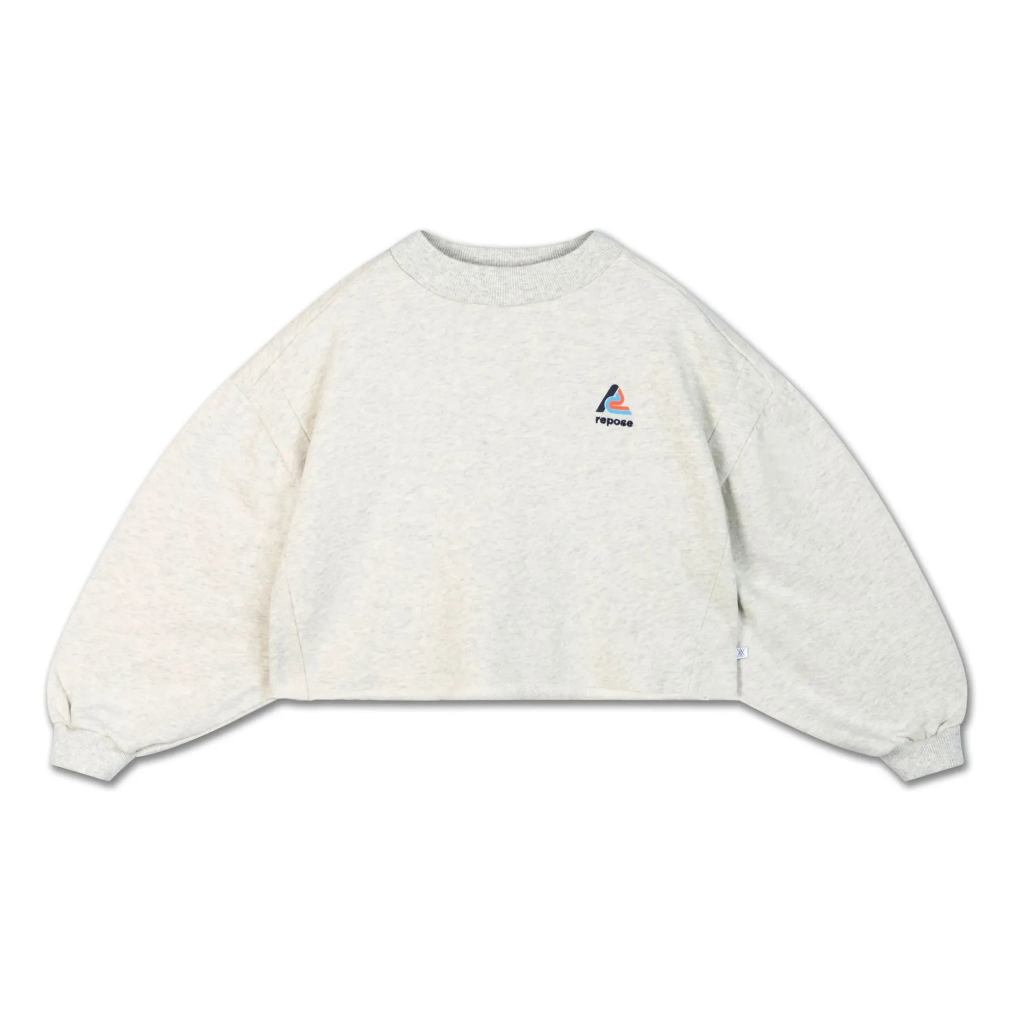 Repose AMS - Sudadera Corta de Algodón Orgánico | Gris Mélange