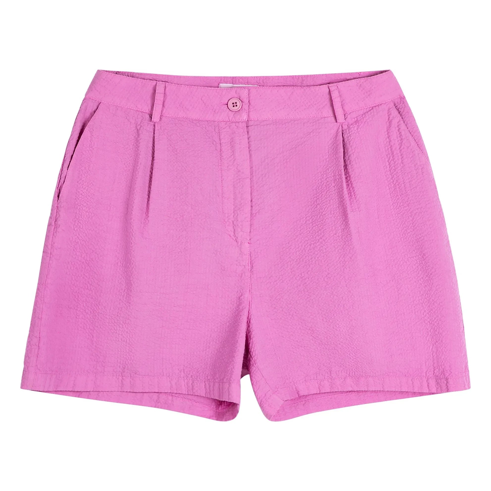Bobo Choses - Shorts plisados de seersucker de algodón morado
