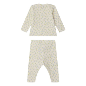 Bonpoint - Conjunto de camiseta y mallas de algodón orgánico Timi Voiliers | Blanco roto