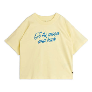 Mini Rodini - Camiseta La luna y tú después de ti Algodón orgánico | Amarillo