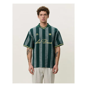 Les Deux - Çizgili Futbol Polo | Koyu yeşil