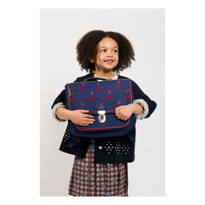 Caramel & Cie - Bolso pequeño Velvet Cherries | Azul marino