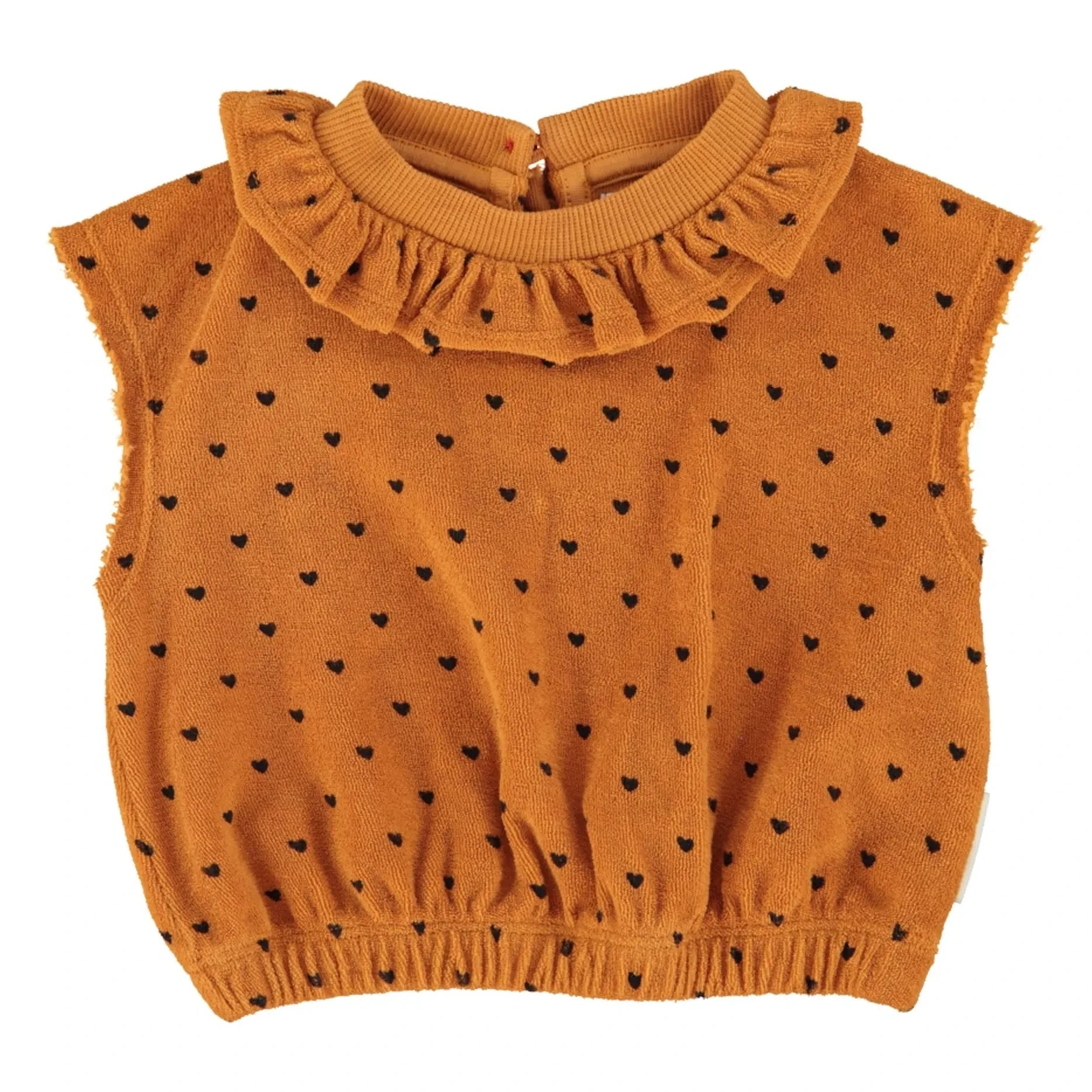 Piupiuchick - Camiseta de algodón orgánico con corazón | Camel