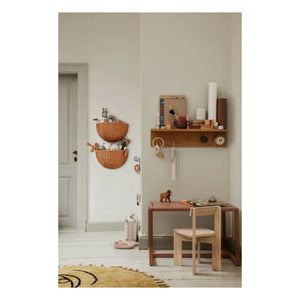 Ferm Living Kids - Cestas de pared de ratán - Juego de 2