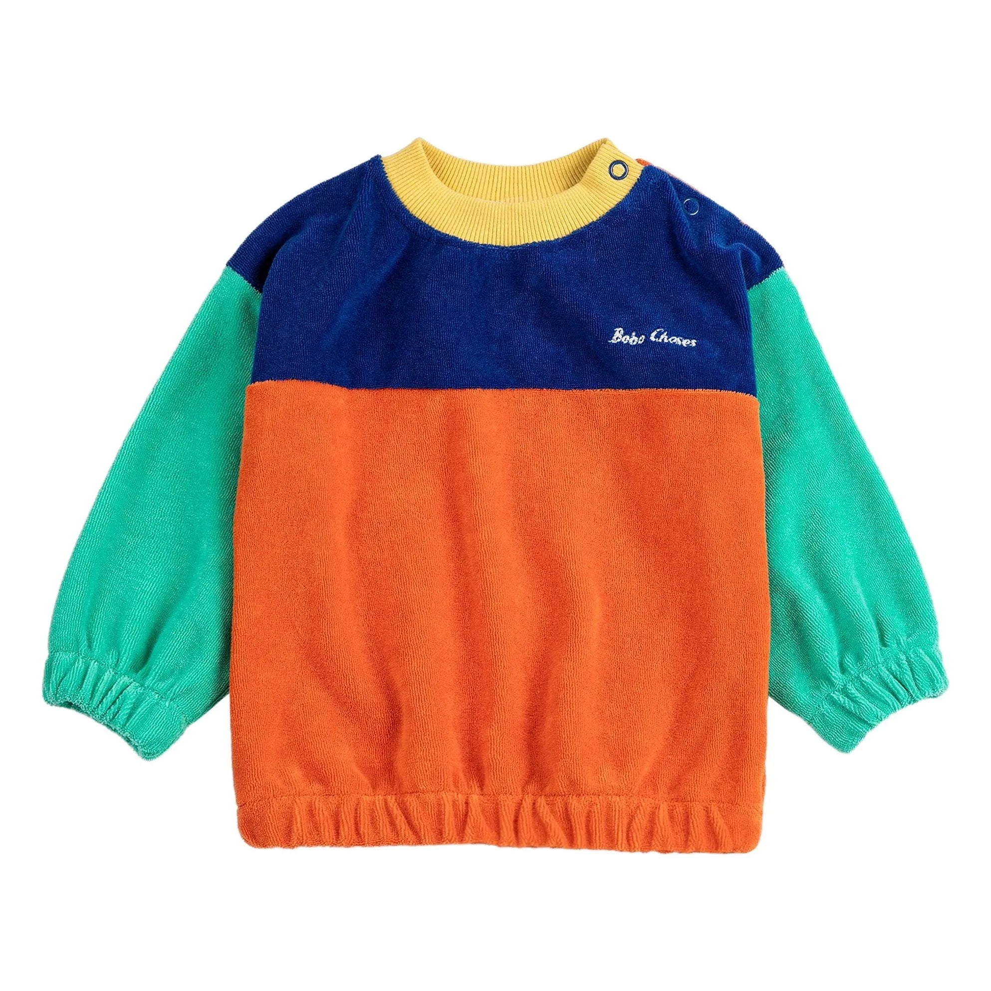 Bobo Choses - Sudadera de Bebé de Algodón Orgánico con Bloques de Color | Naranja
