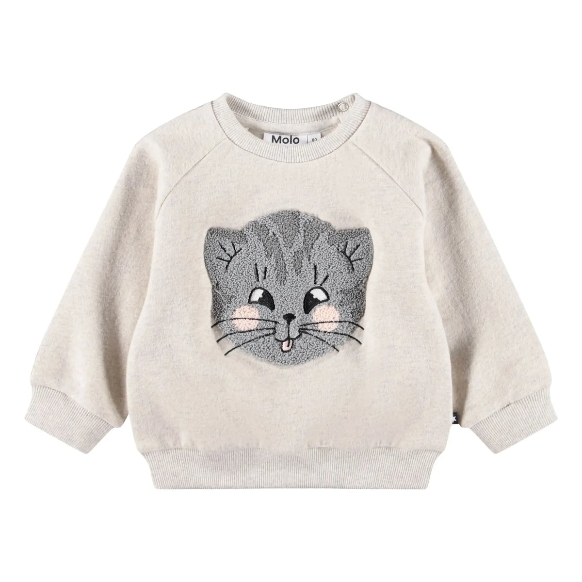 Molo - Suéter de algodón orgánico Disc Cat | Gris jaspeado