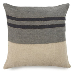 Libeco - Funda de cojín de lino Black House Stripe | Carbon