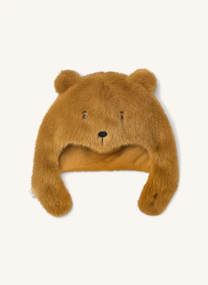 Liewood - Chapka de Piel Lillie Bear Fibra Reciclada | Caramelo