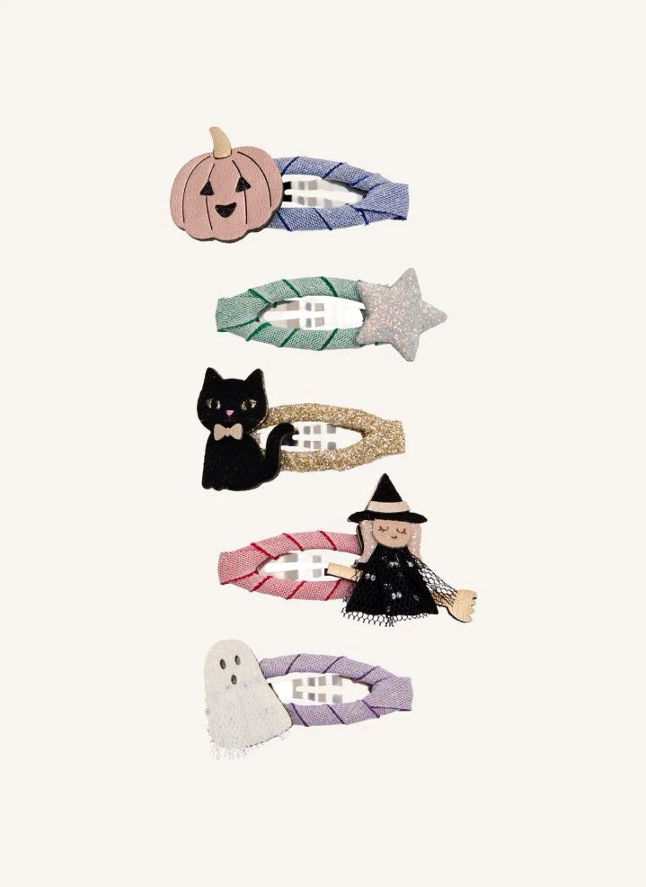 Mimi & Lula - Paquete de 5 mini clips de Halloween | Negro