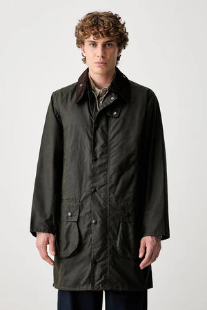 Chaqueta Barbour larga de algodón para hombre