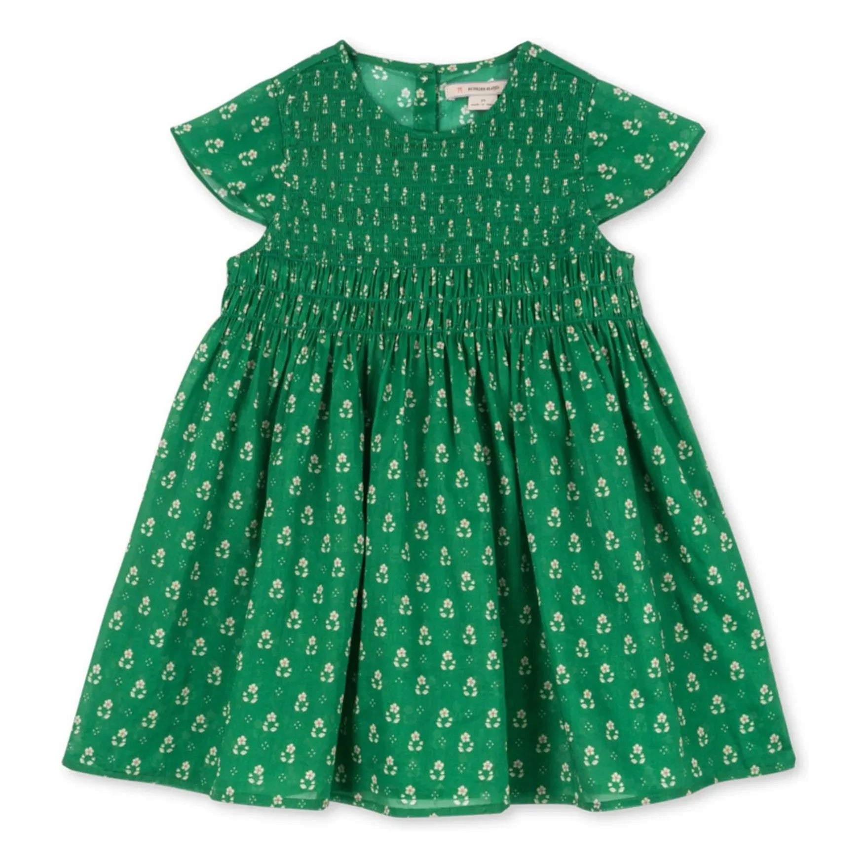 Konges Sløjd - Vestido Fruncido de Algodón Orgánico | Verde