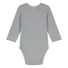 Gray Label - Body de rayas de algodón orgánico | Gris azulado