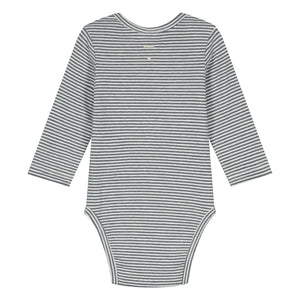 Gray Label - Body de rayas de algodón orgánico | Gris azulado