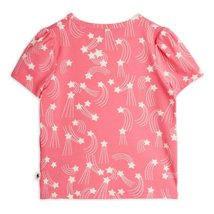 Mini Rodini - Camiseta de Algodón Orgánico con Estrellas | Rosa