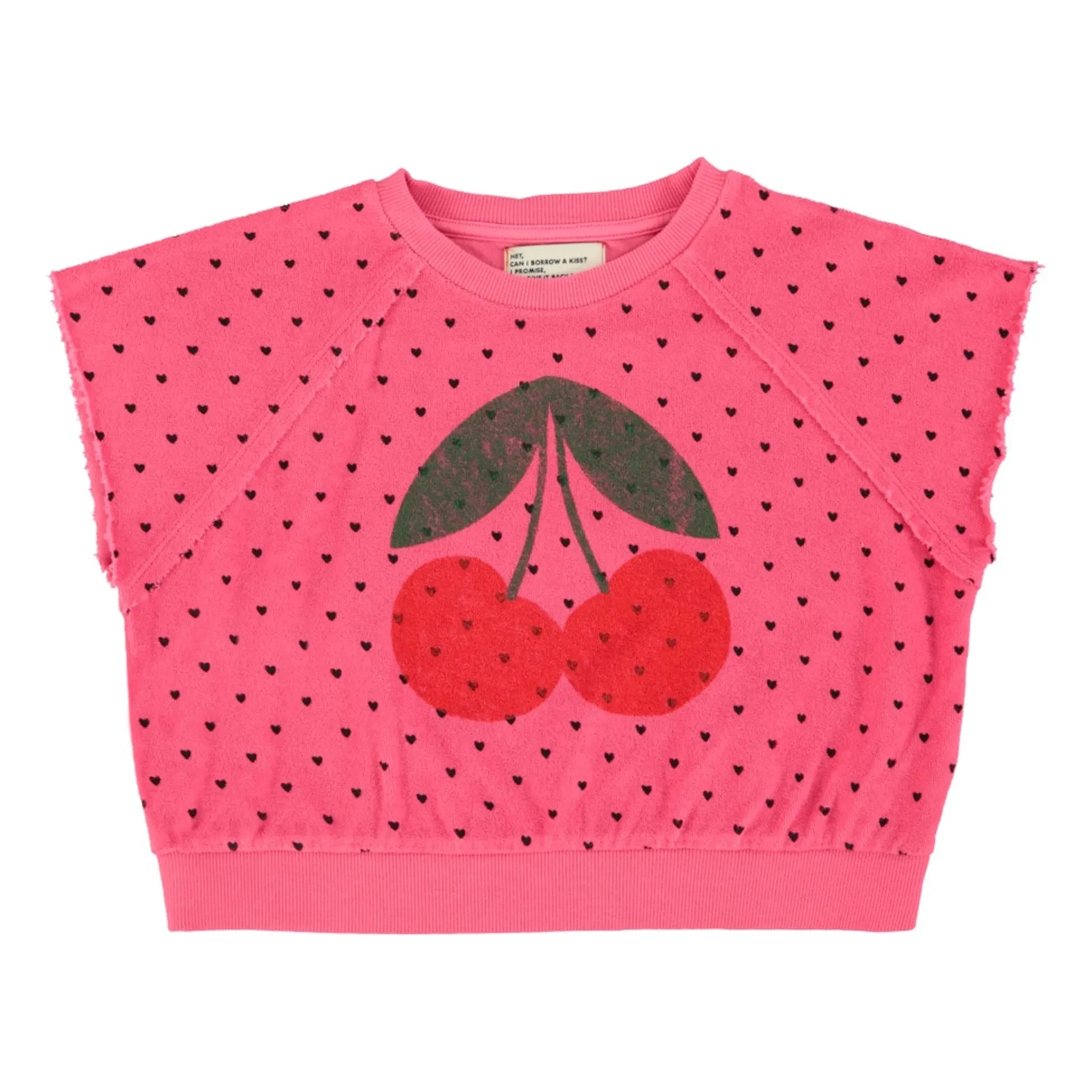 Piupiuchick - Sudadera sin mangas de rizo de algodón orgánico Cherry | Fucsia