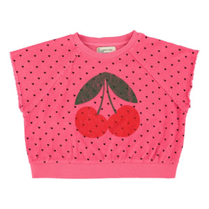 Piupiuchick - Sudadera sin mangas de rizo de algodón orgánico Cherry | Fucsia
