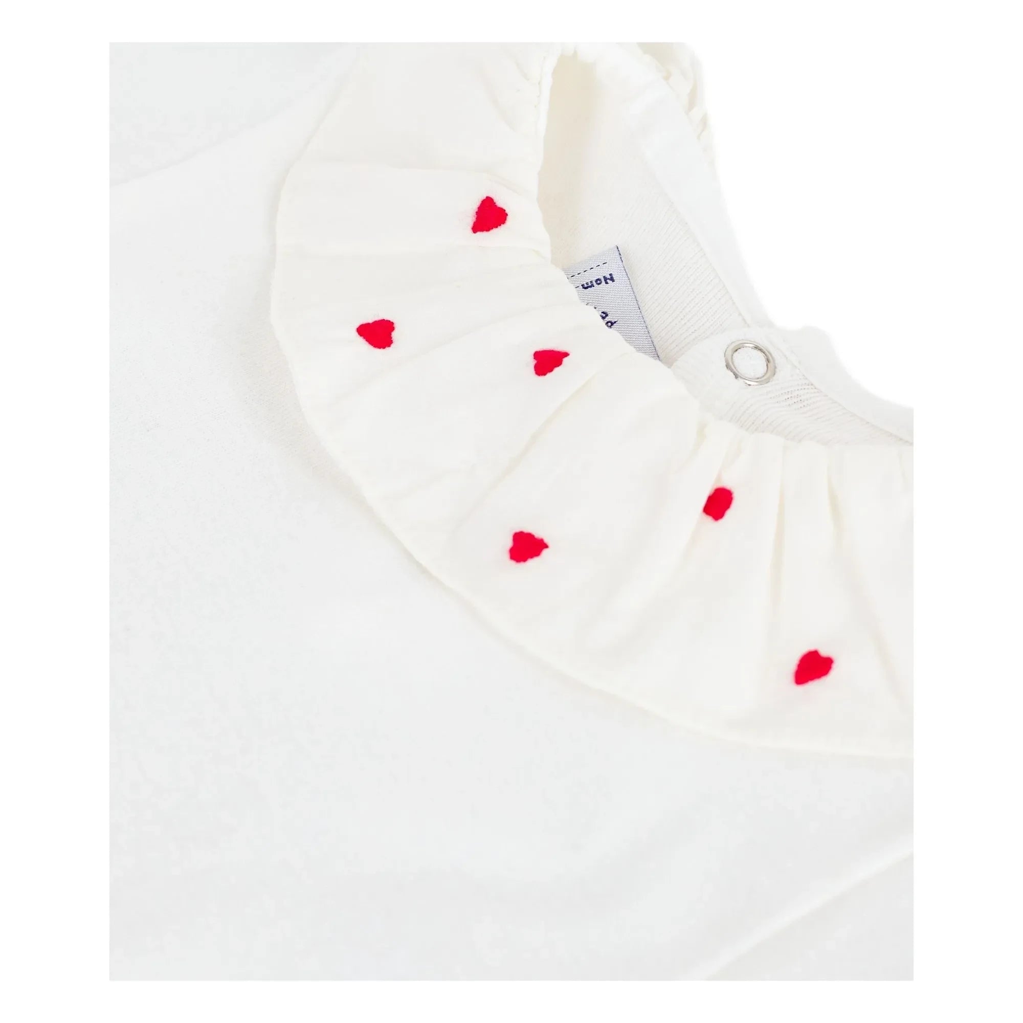 Petit Bateau - Body con cuello de algodón orgánico con corazón | Blanco
