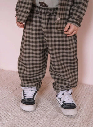 Studio Bohème - Pantalón de algodón orgánico Carrott Vichy | Gris
