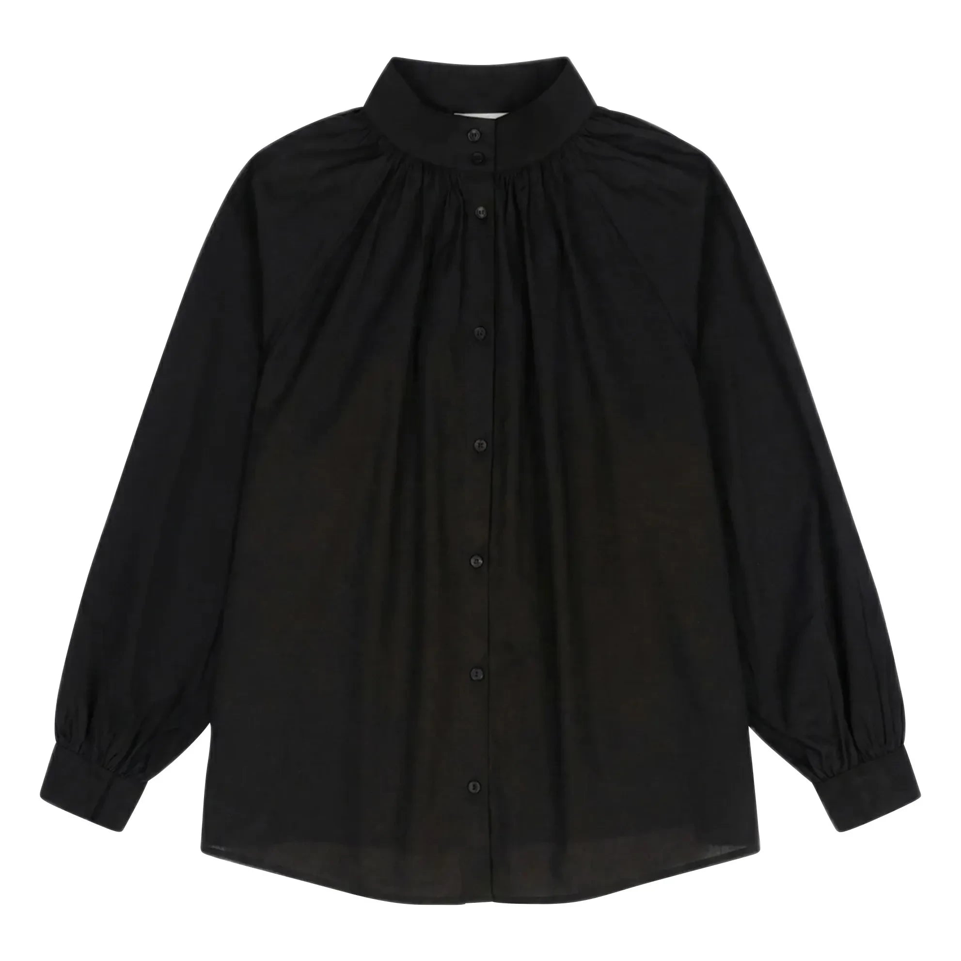 BELLEPIECE - Blusa de voile de algodón Paxos | Negro