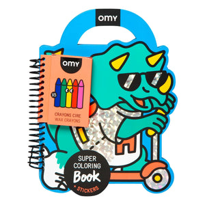 Omy - Libro para colorear de dinosaurios con pegatinas