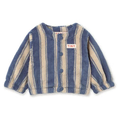 Tinycottons - Chaqueta polar a rayas | Azul petróleo