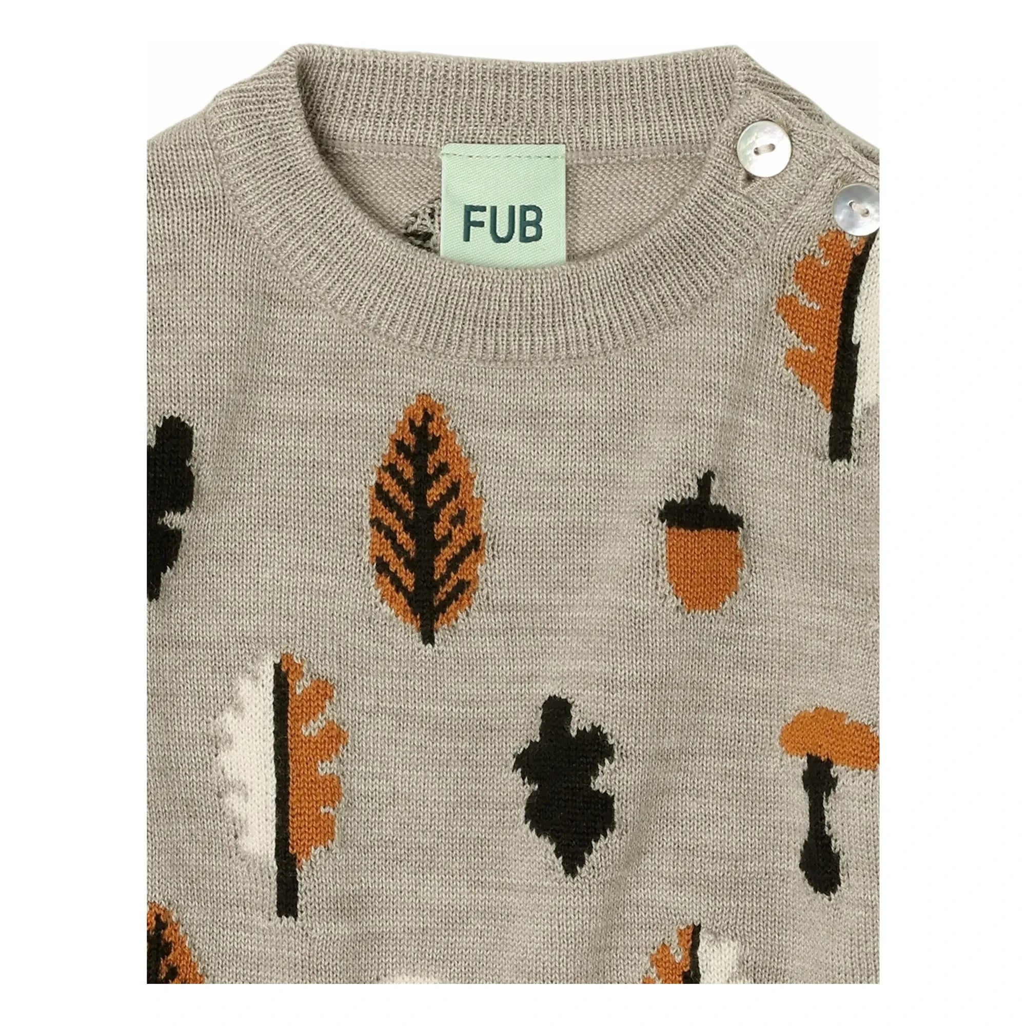 FUB - Jersey para bebé de lana merino con jacquard | Heather beige