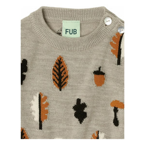 FUB - Jakarlı Merino Yün Bebek Kazak | Heather beige