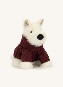 Jellycat - Munro Scottie Perro "Suéter de Invierno" de Peluche