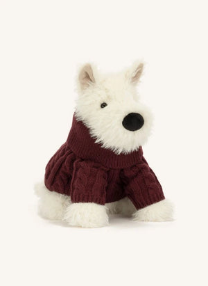 Jellycat - Munro Scottie Perro "Suéter de Invierno" de Peluche