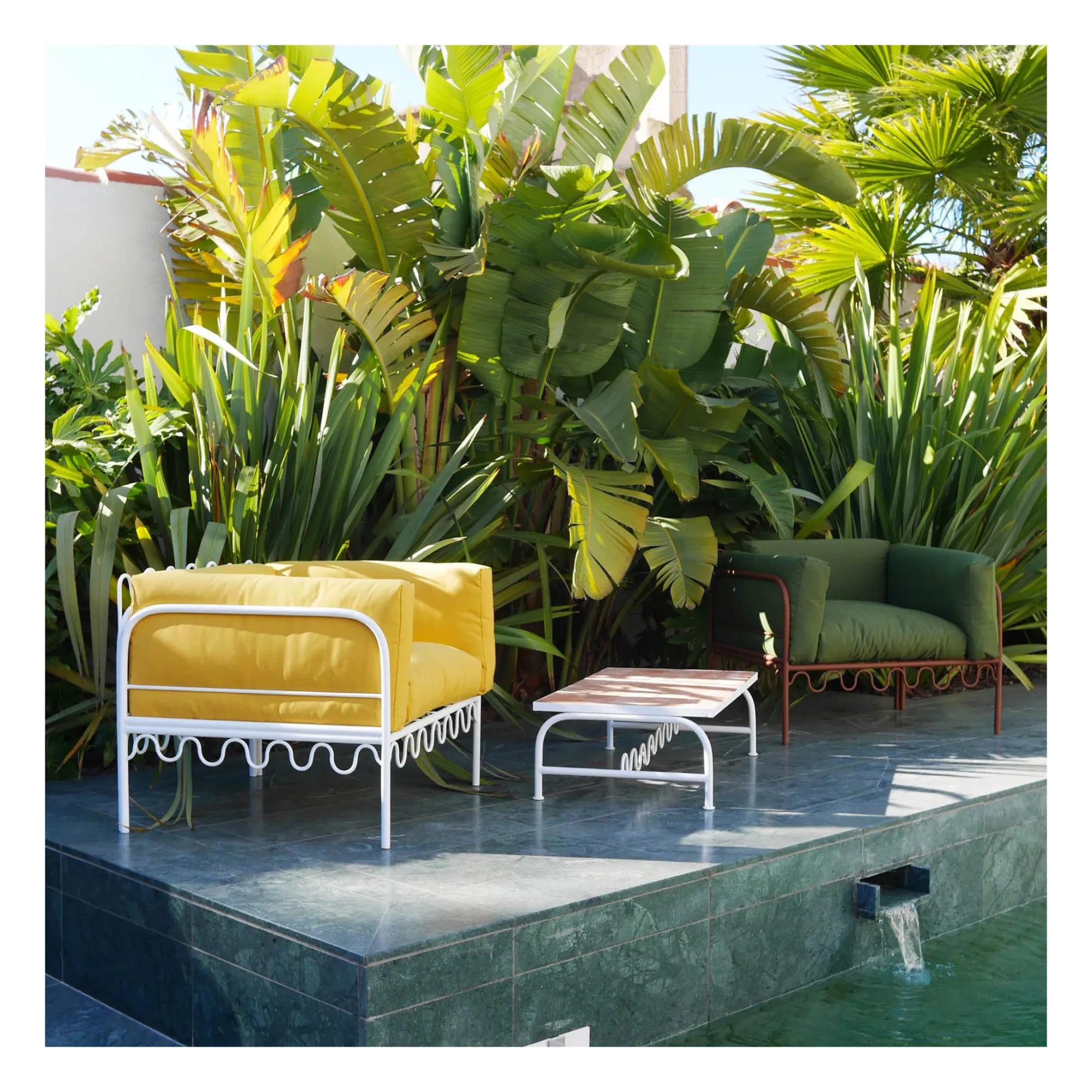 Honoré - Tumbona de exterior Dolores - Tela impermeable | Oro