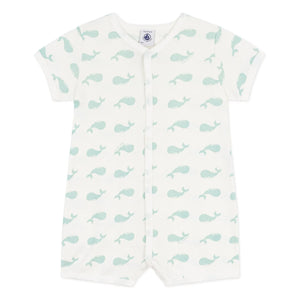 Petit Bateau - Pijama Mono Ballena | Blanco