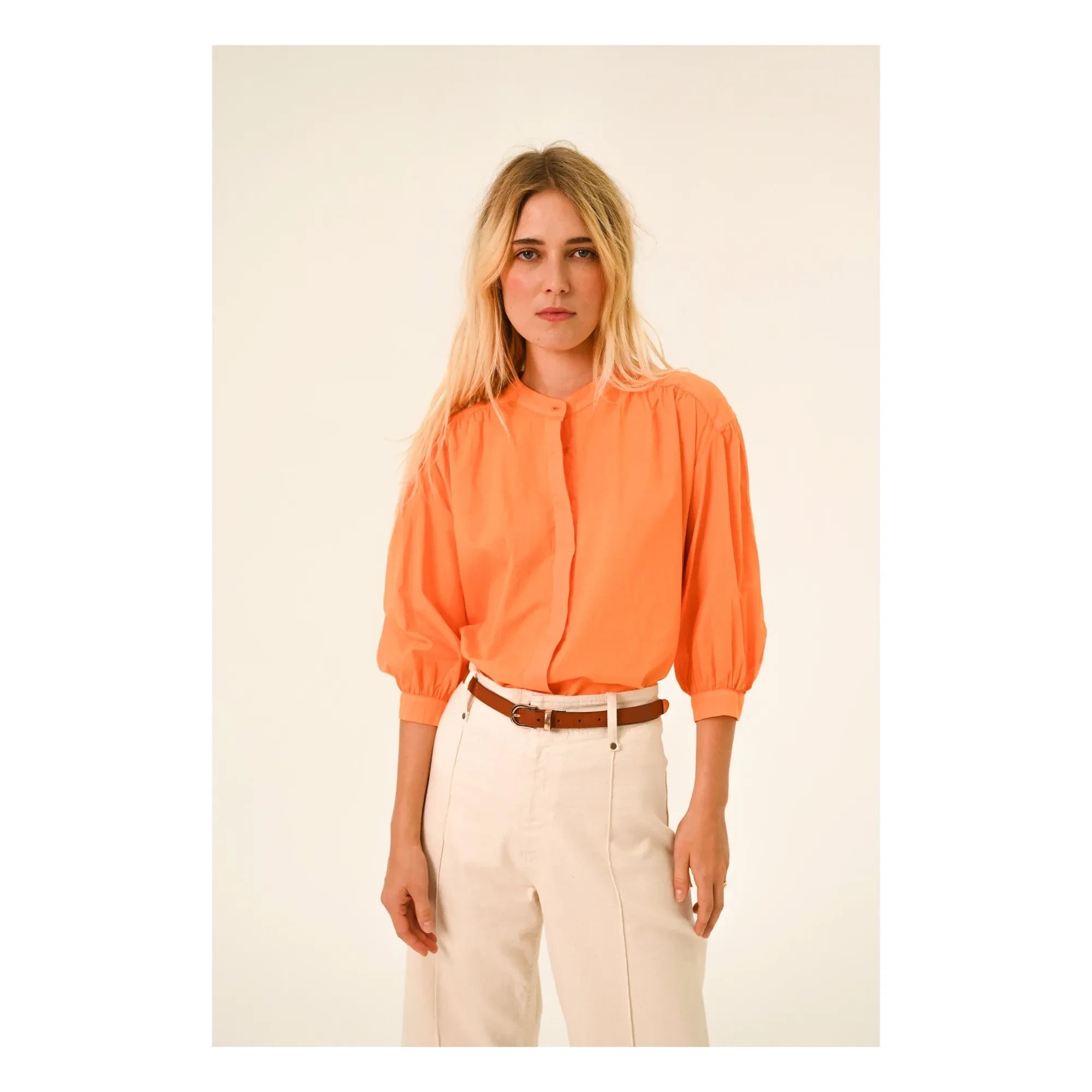 Sacrécoeur - Blusa Carla Aurora Poplin | Naranja